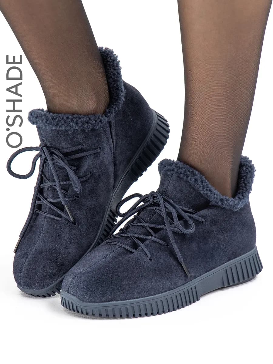 Замшевые ботинки женские зимние