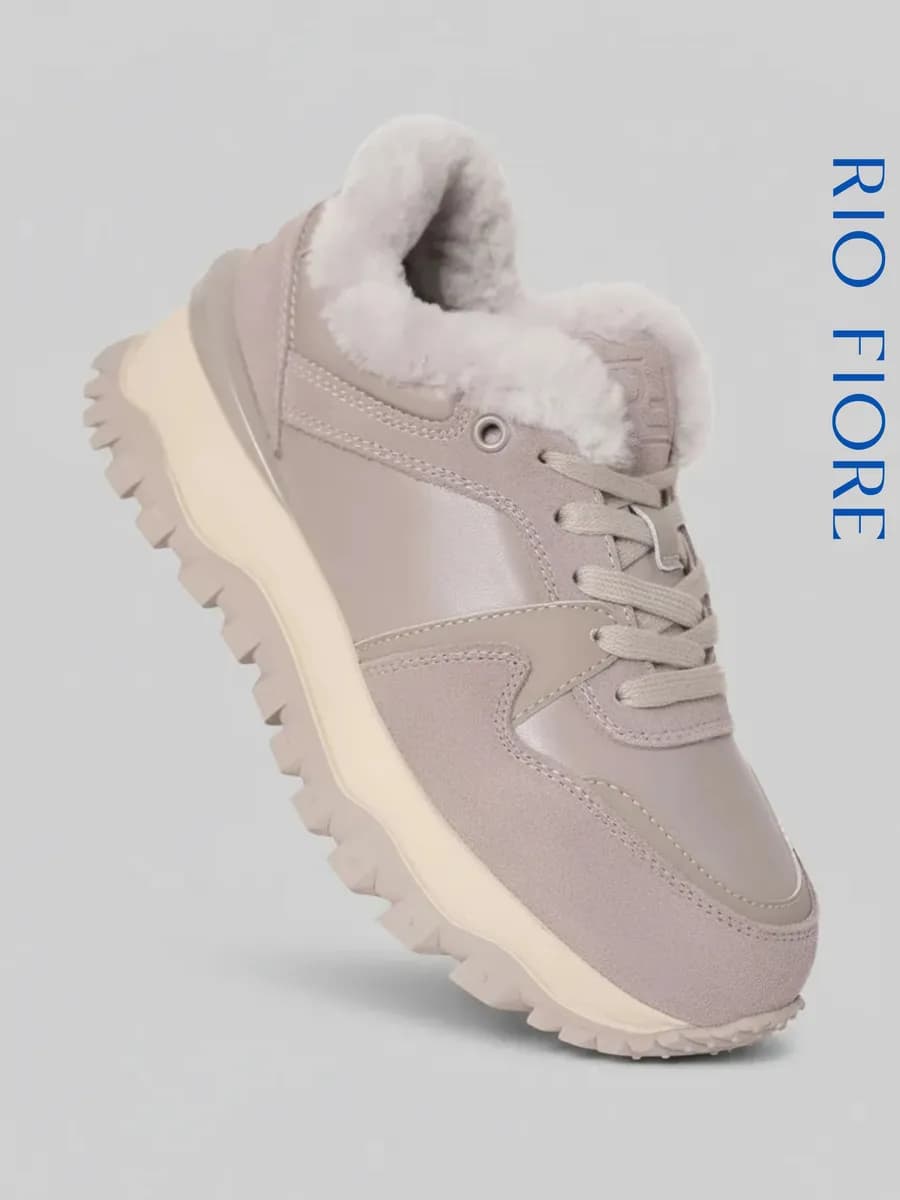 Кроссовки зимние с мехом натуральные на платформе