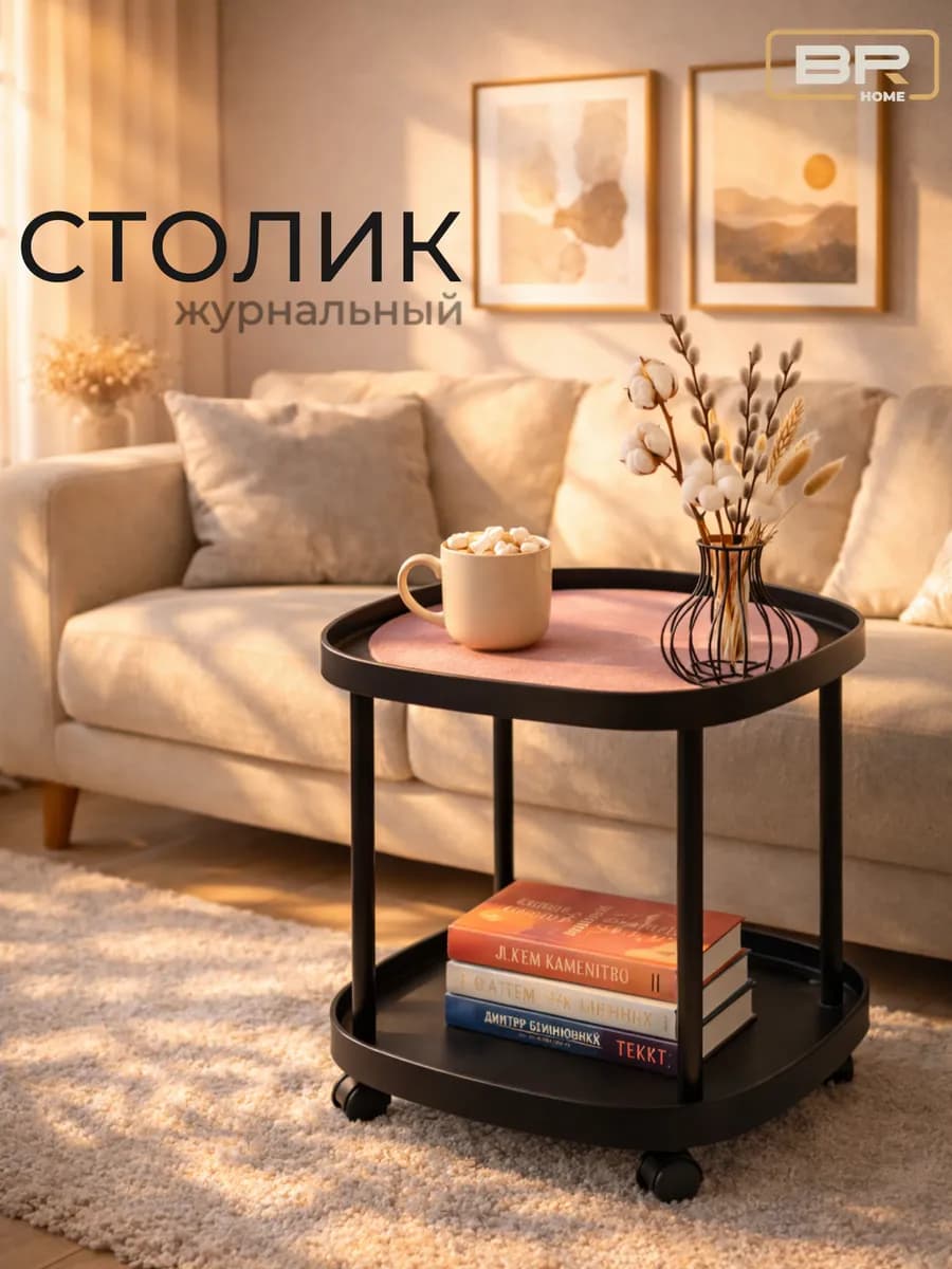 Столик журнальный на колёсиках