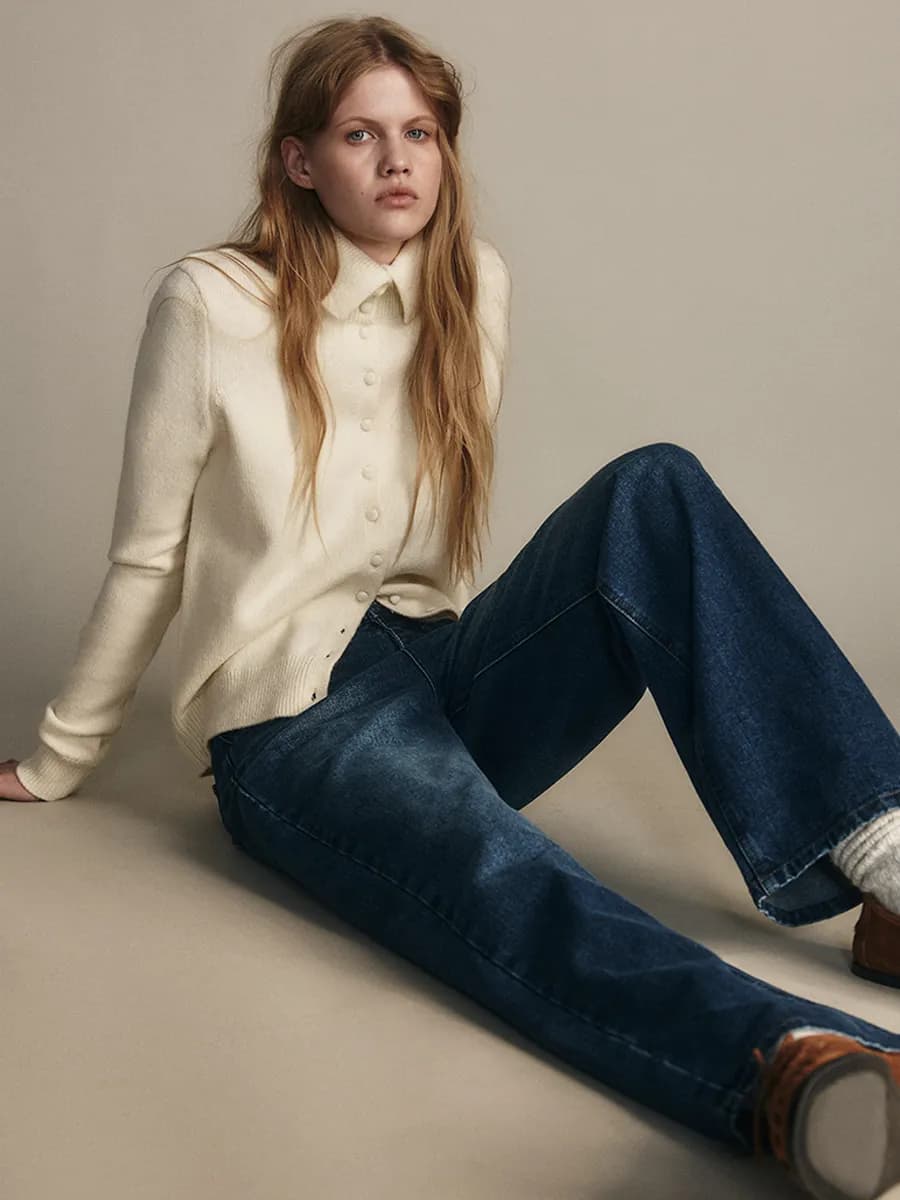 Джинсы широкие утепленные с начесом