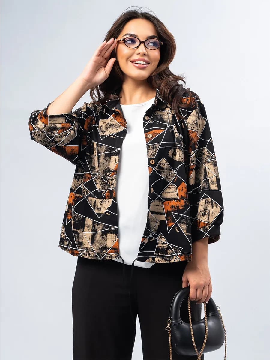 Блузка-рубашка женская больших размеров