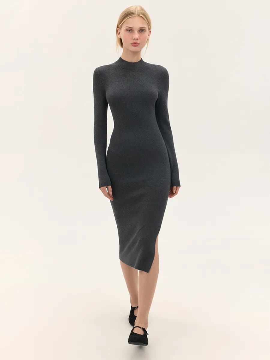 Платье миди осеннее облегающее из вискозы