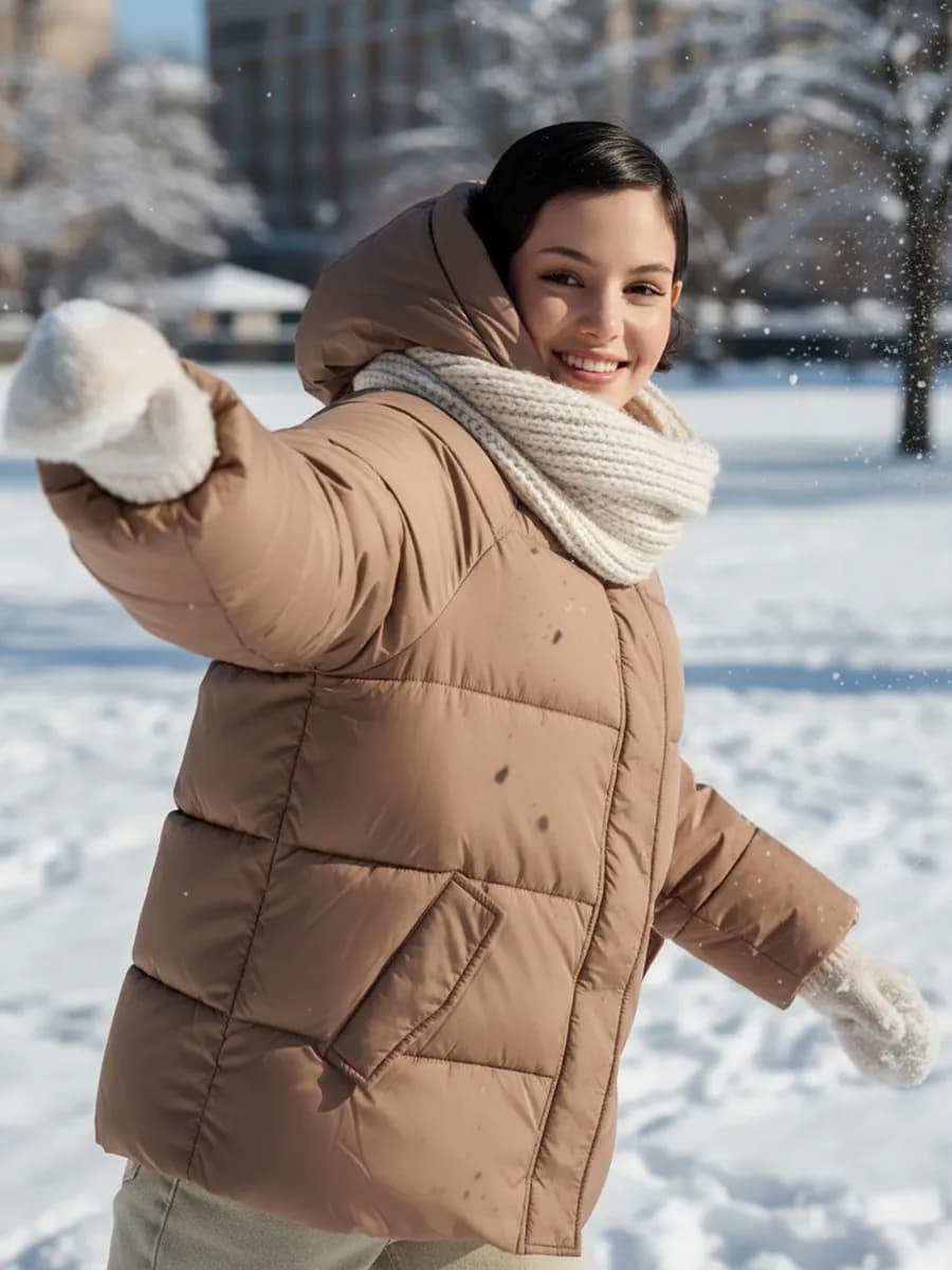 Теплая куртка с капюшоном на синтепоне