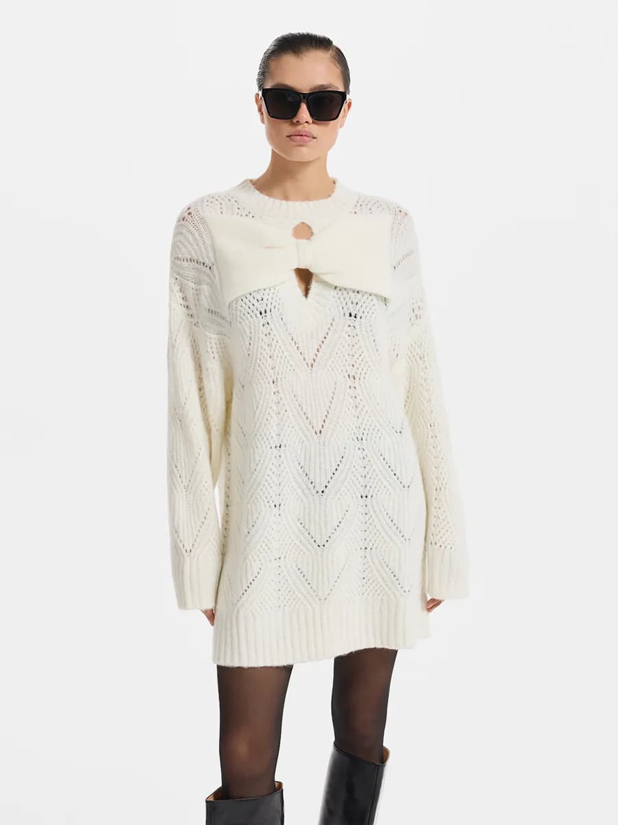 Вязаное платье с шерстью и мохером