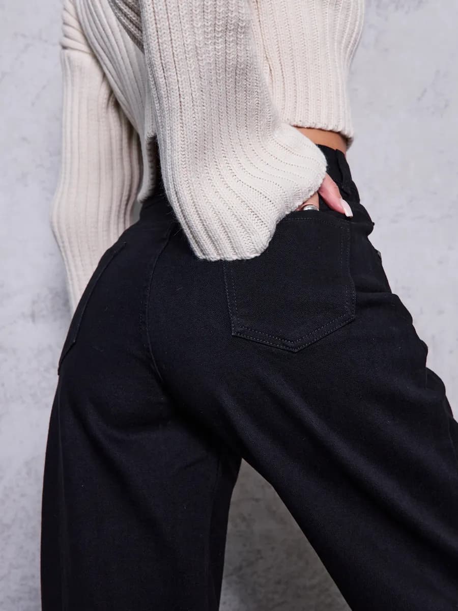 Джинсы багги зимние утепленные широкие