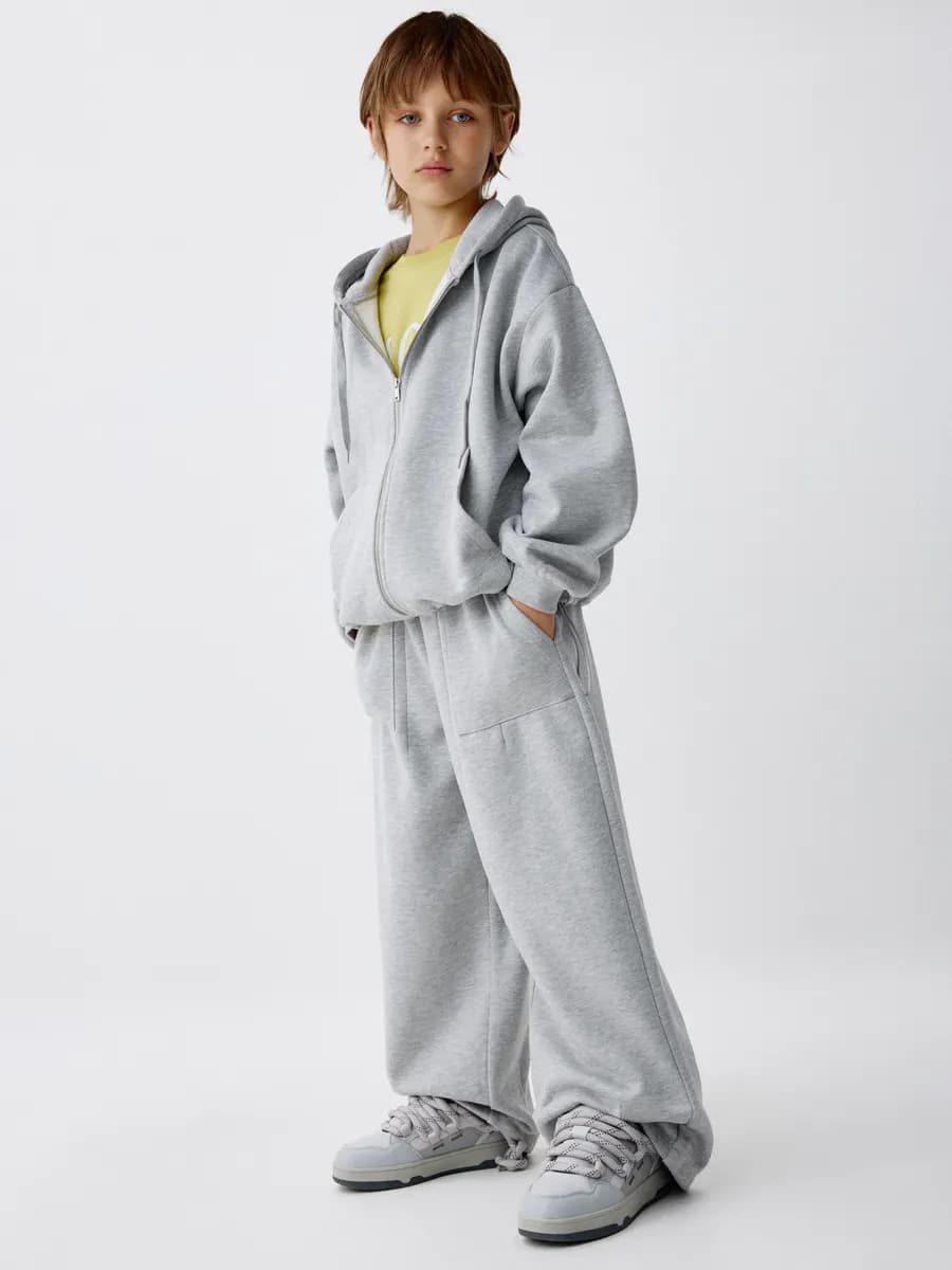 Брюки оверсайз свободные трикотажные на резинке