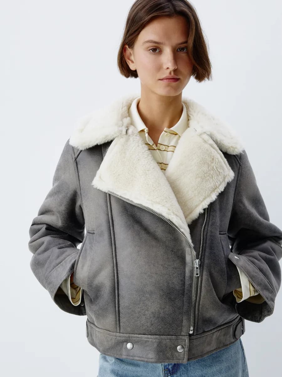 Базовая дубленка из искусственной кожи