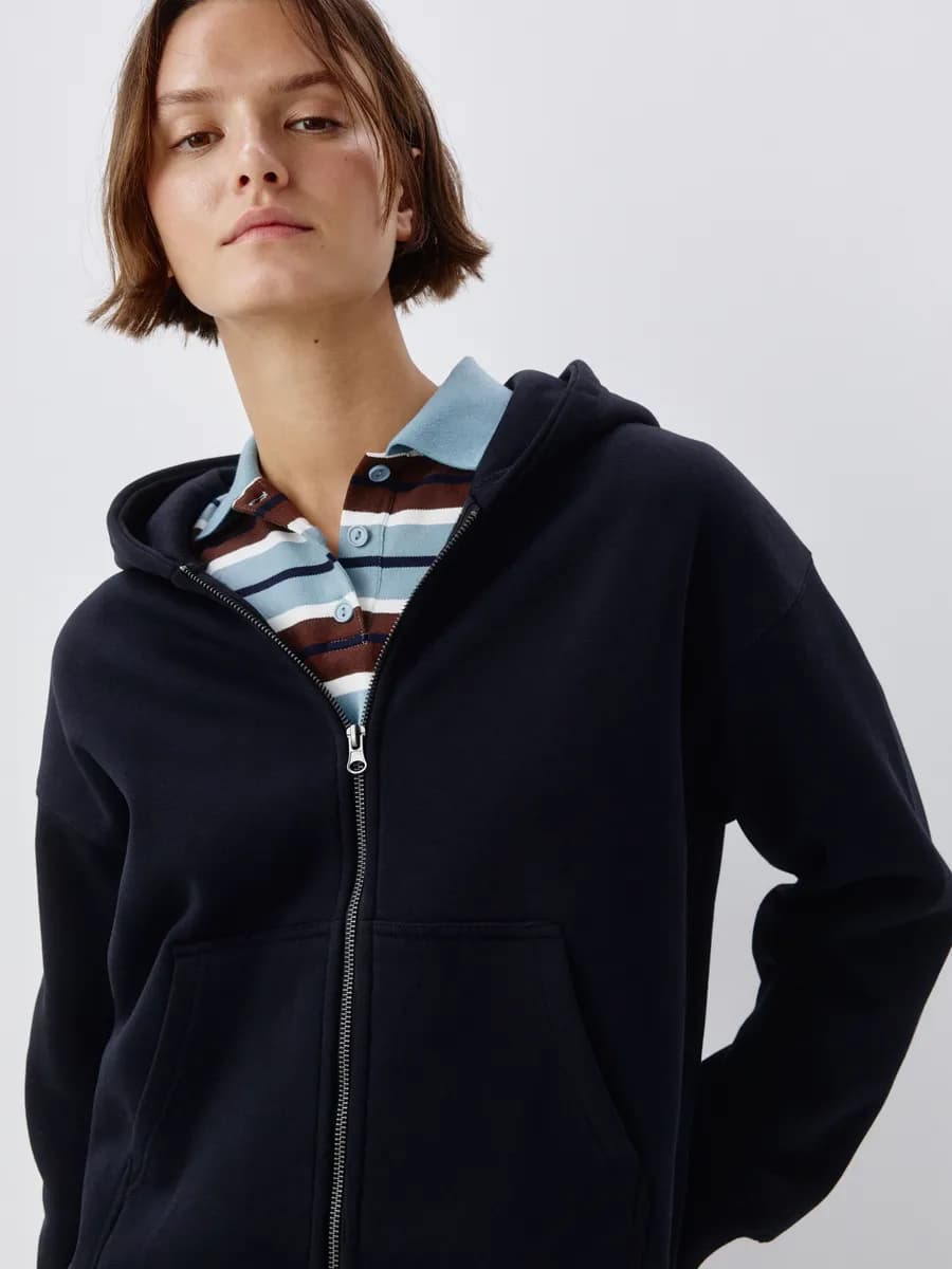 Худи зипка оверсайз с капюшоном базовая