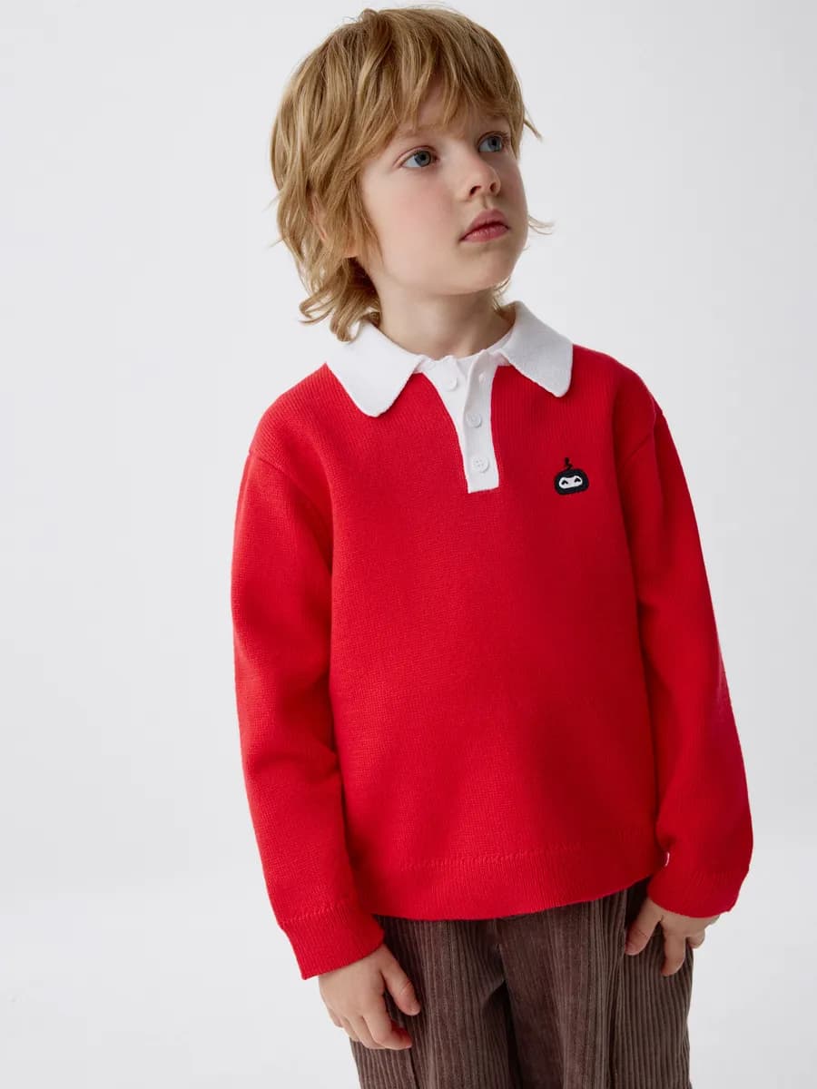 Вязаный джемпер с воротником поло