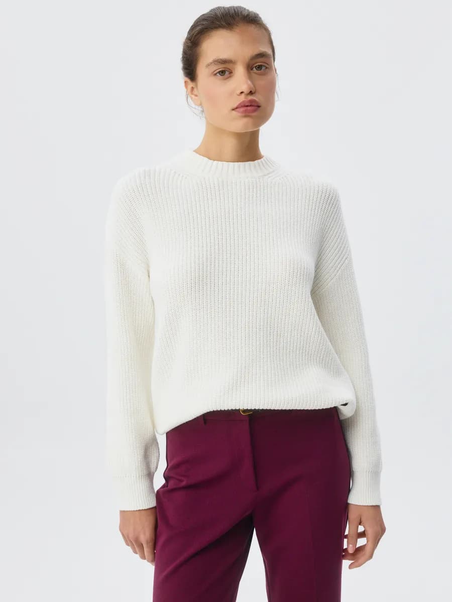 Вязаный базовый оверсайз джемпер