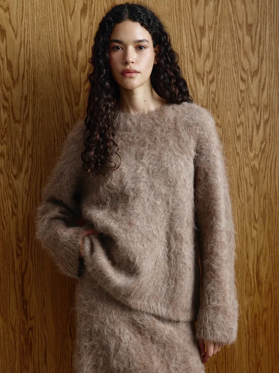 Пушистый джемпер из смесовой шерсти альпаки