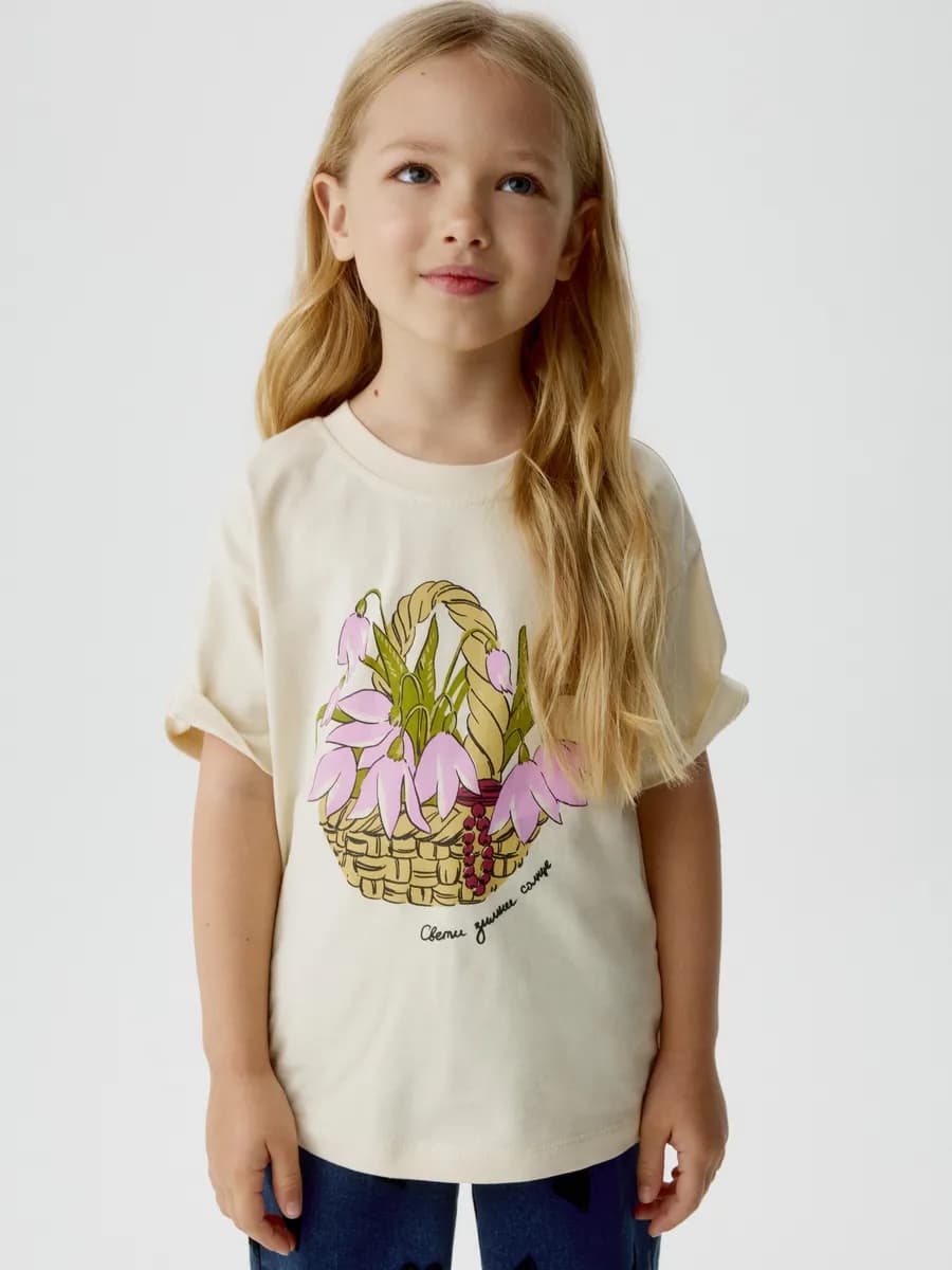 Футболка оверсайз хлопковая с принтом