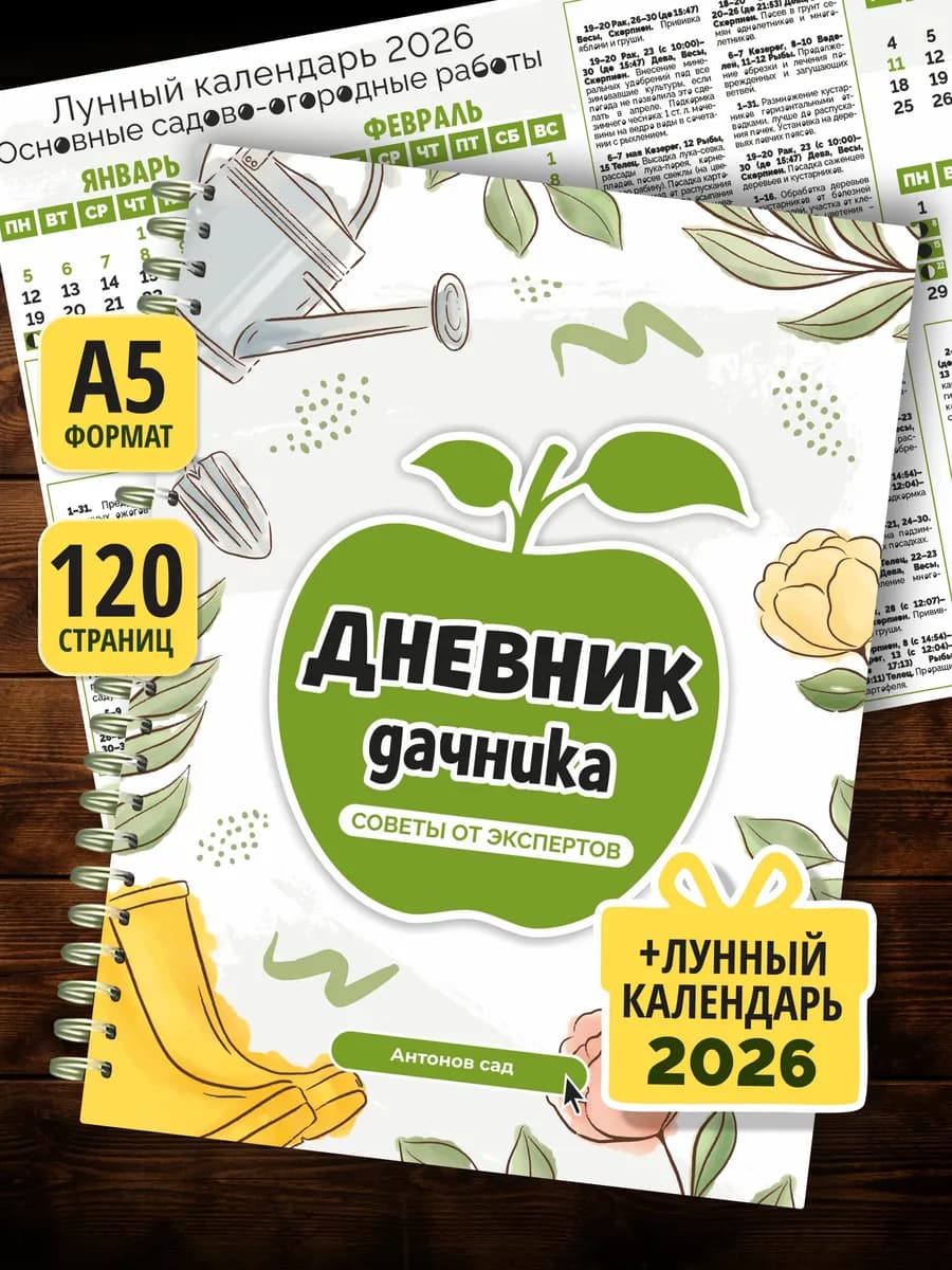 Дневник садовода-огородника дачника 2026 А5 недатированный