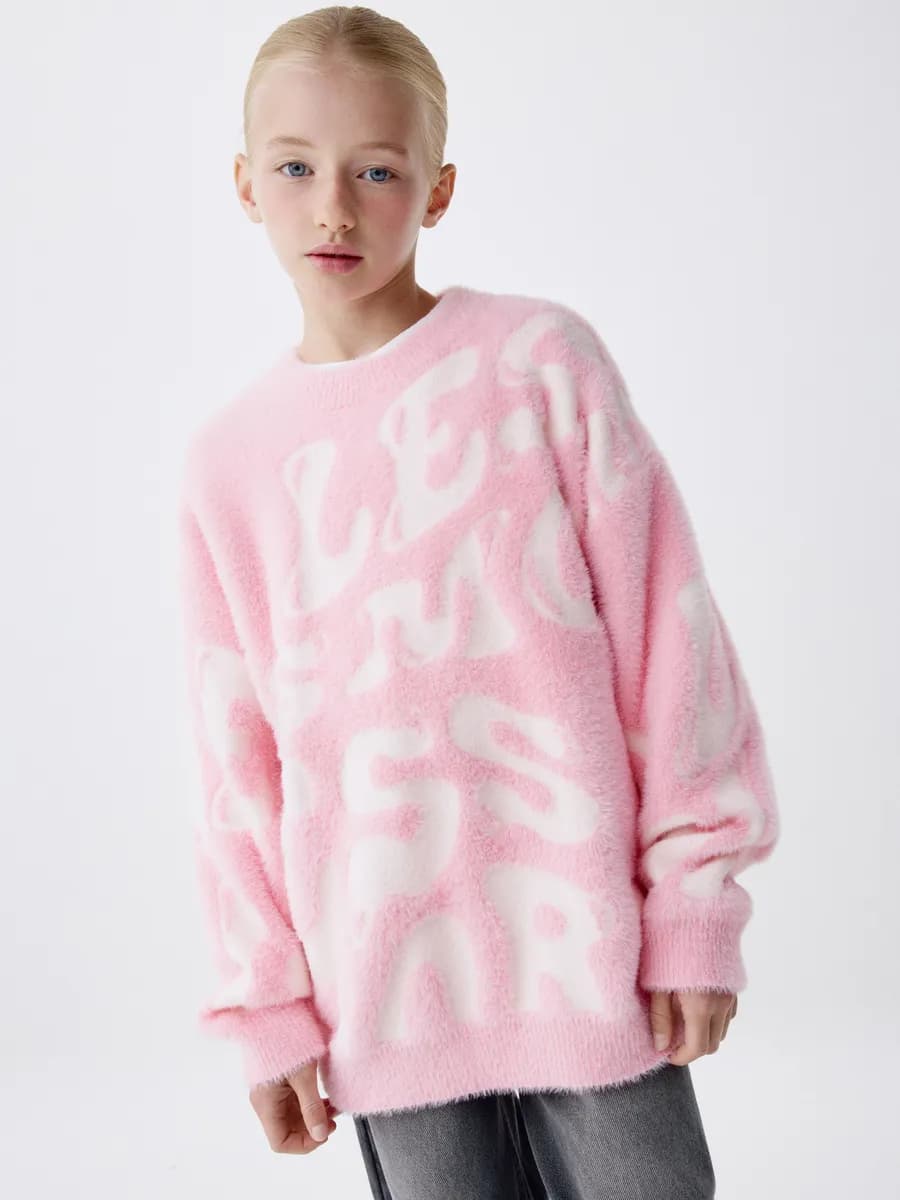 Вязаный джемпер пушистый оверсайз