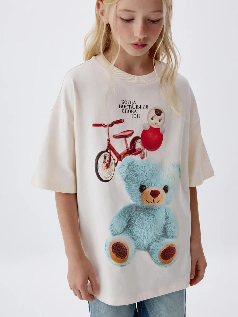 Футболка оверсайз хлопковая с принтом