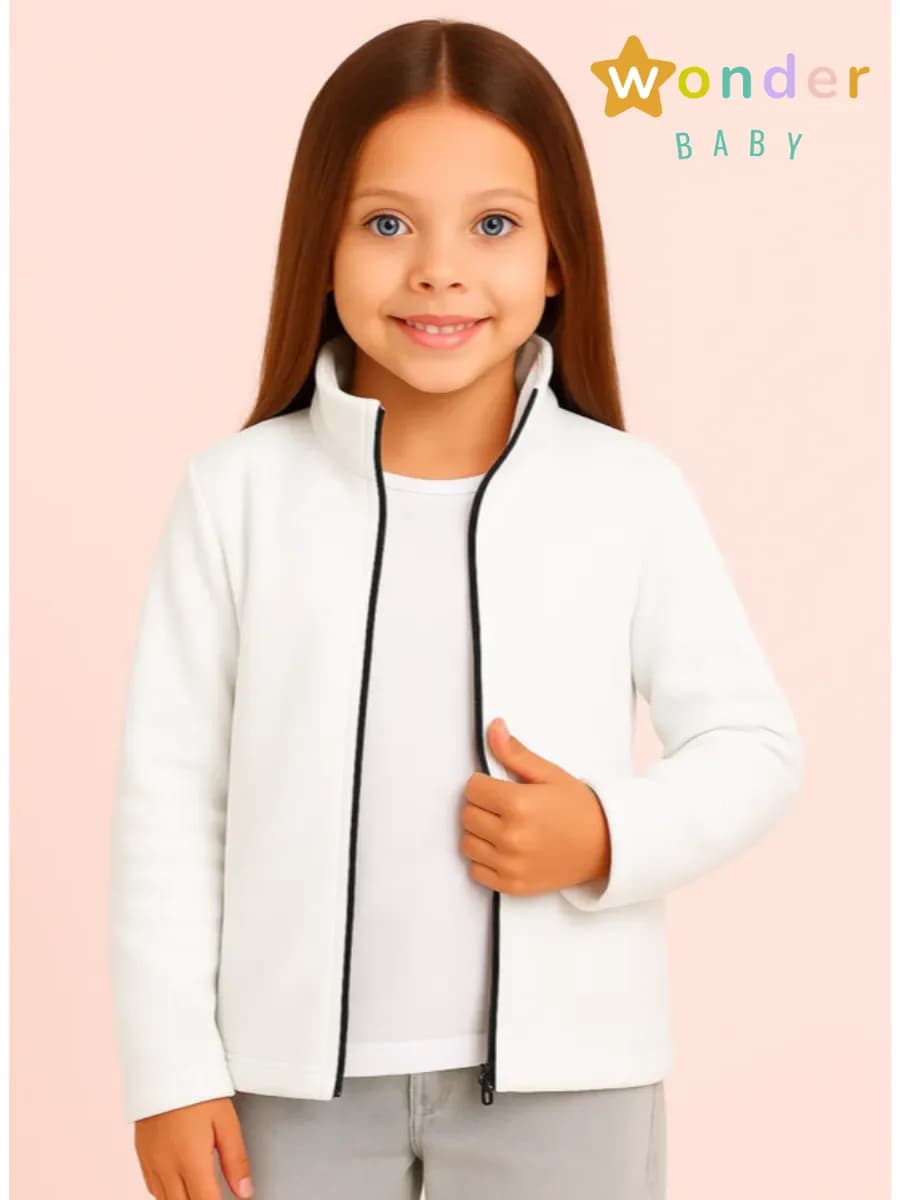 Кофта флисовая на молнии для девочки - фото 1