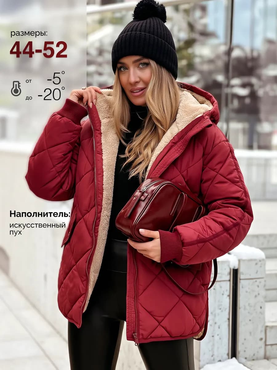 Куртка зимняя с мехом удлиненная