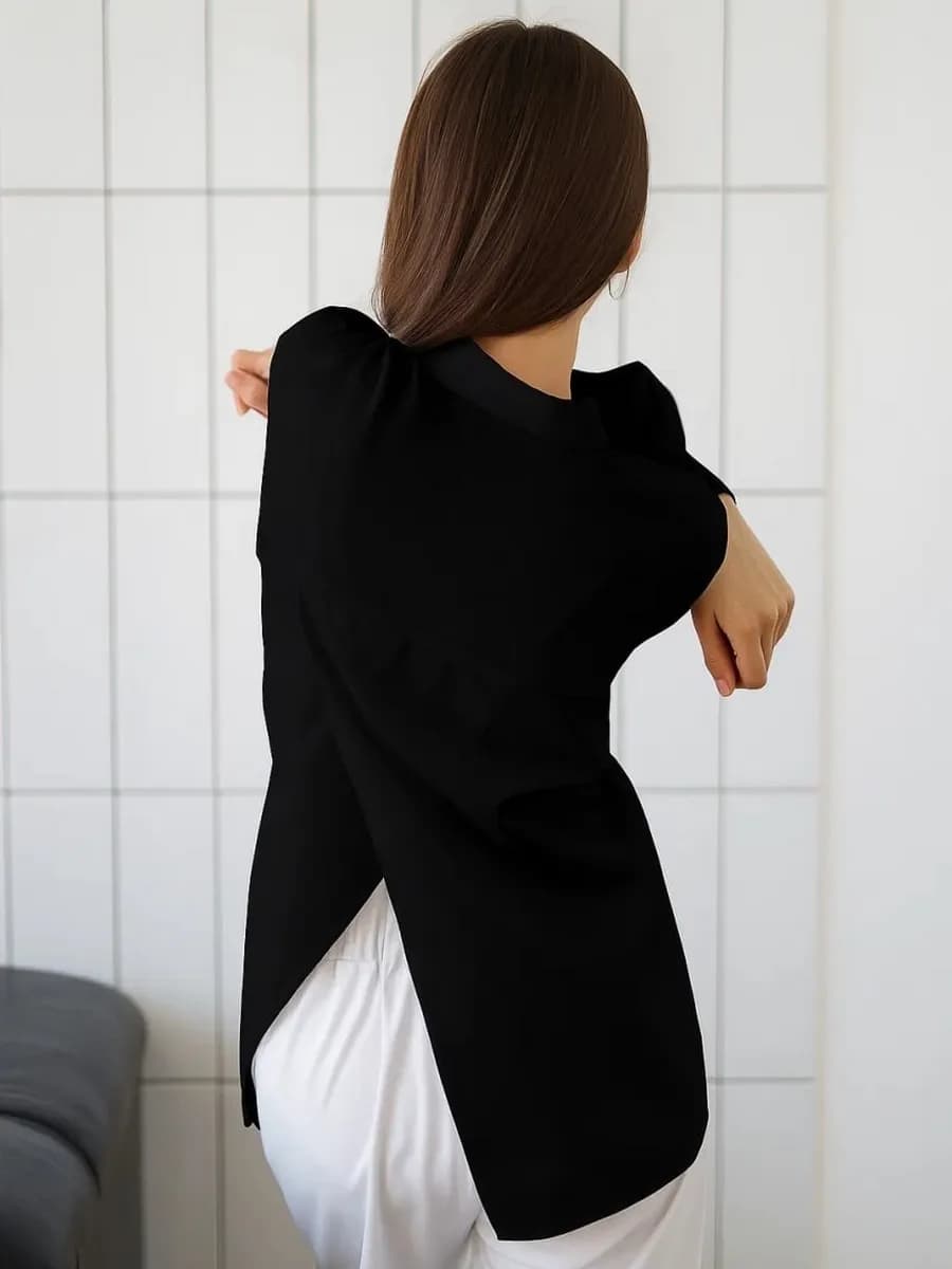 Блузка школьная с разрезом сзади - фото 1