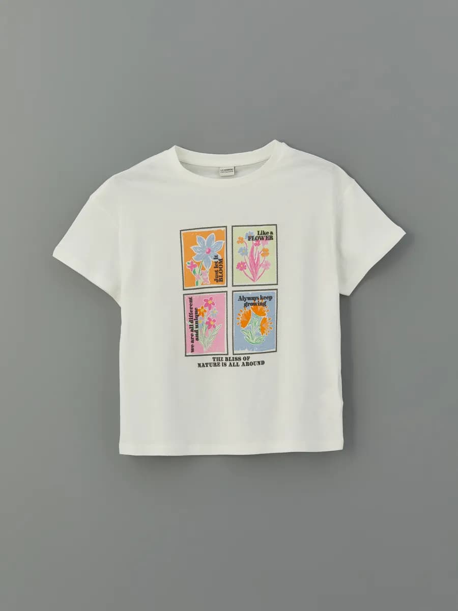 Девочки экрю Футболка