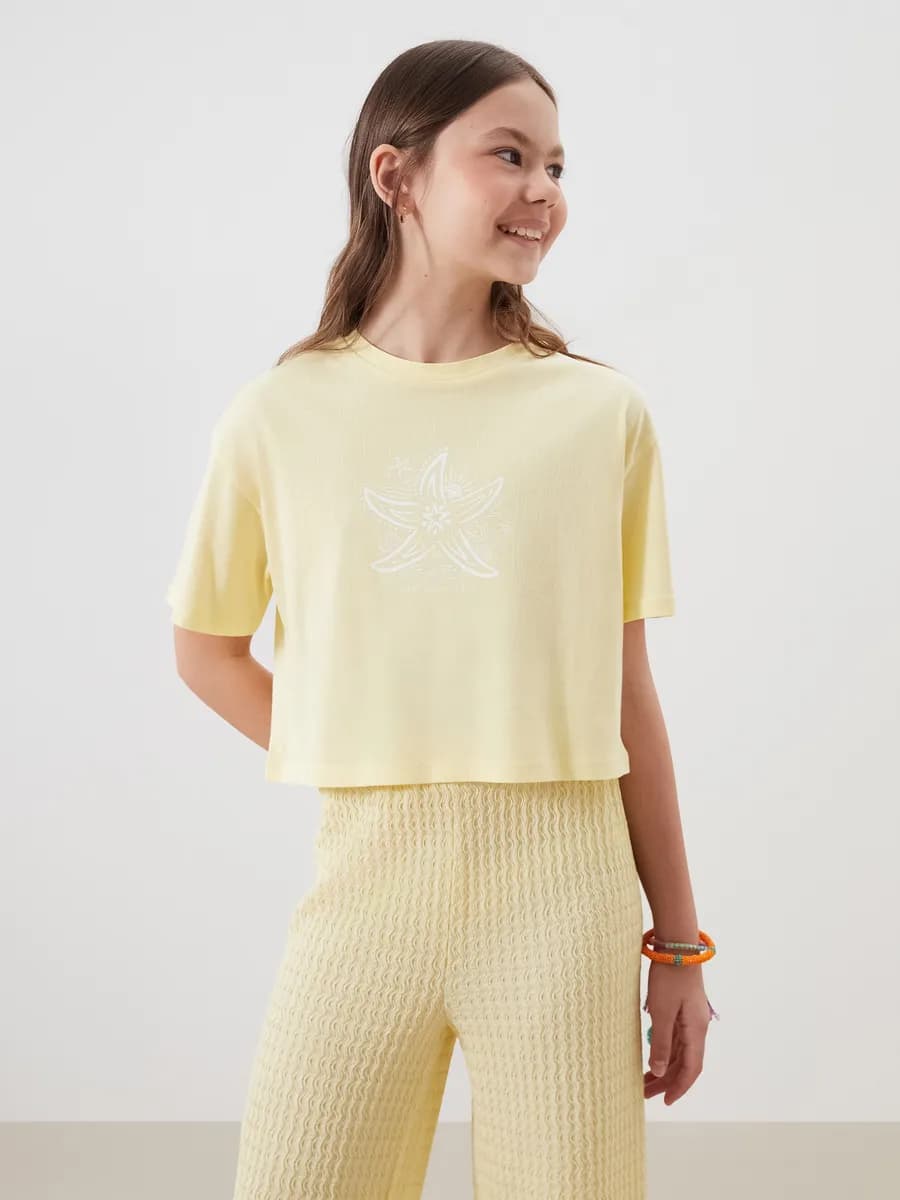 Девочки желтый Футболка
