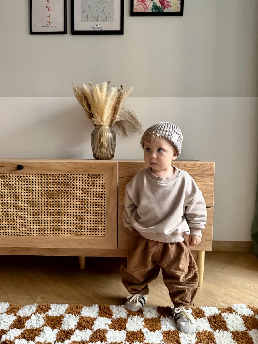 Вельветовые брюки с защипами детские