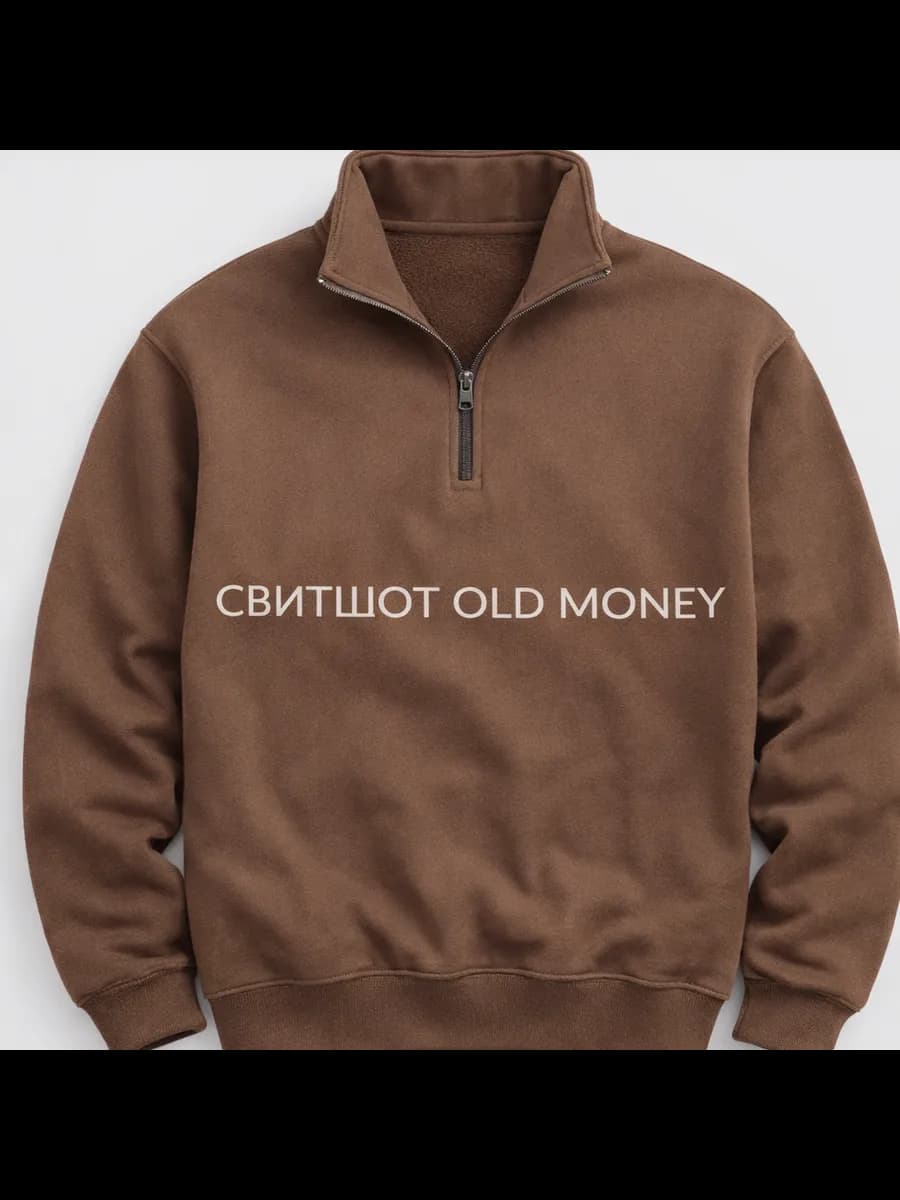 Свитшот полузамок оверсайз с молнией - фото 1