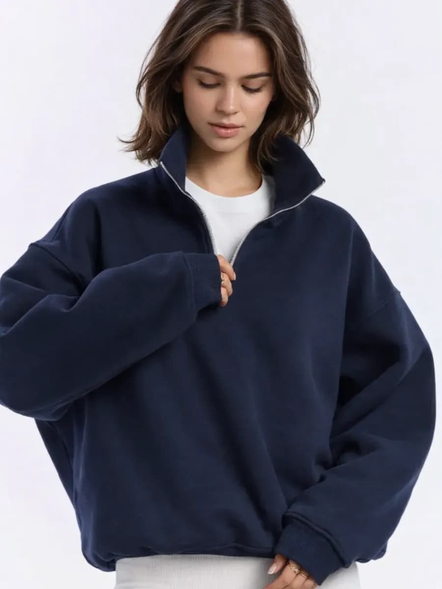 Свитшот полузамок с начесом на молнии