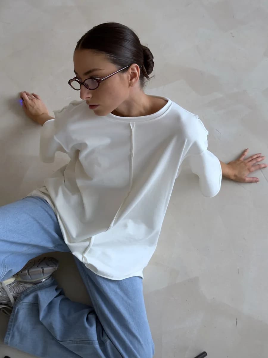 Футболка оверсайз однотонная хлопок