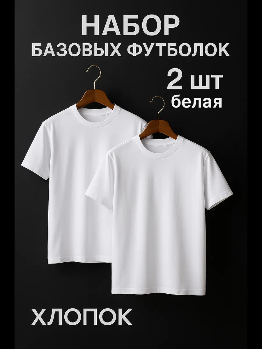 Набор футболка однотонная 2в1