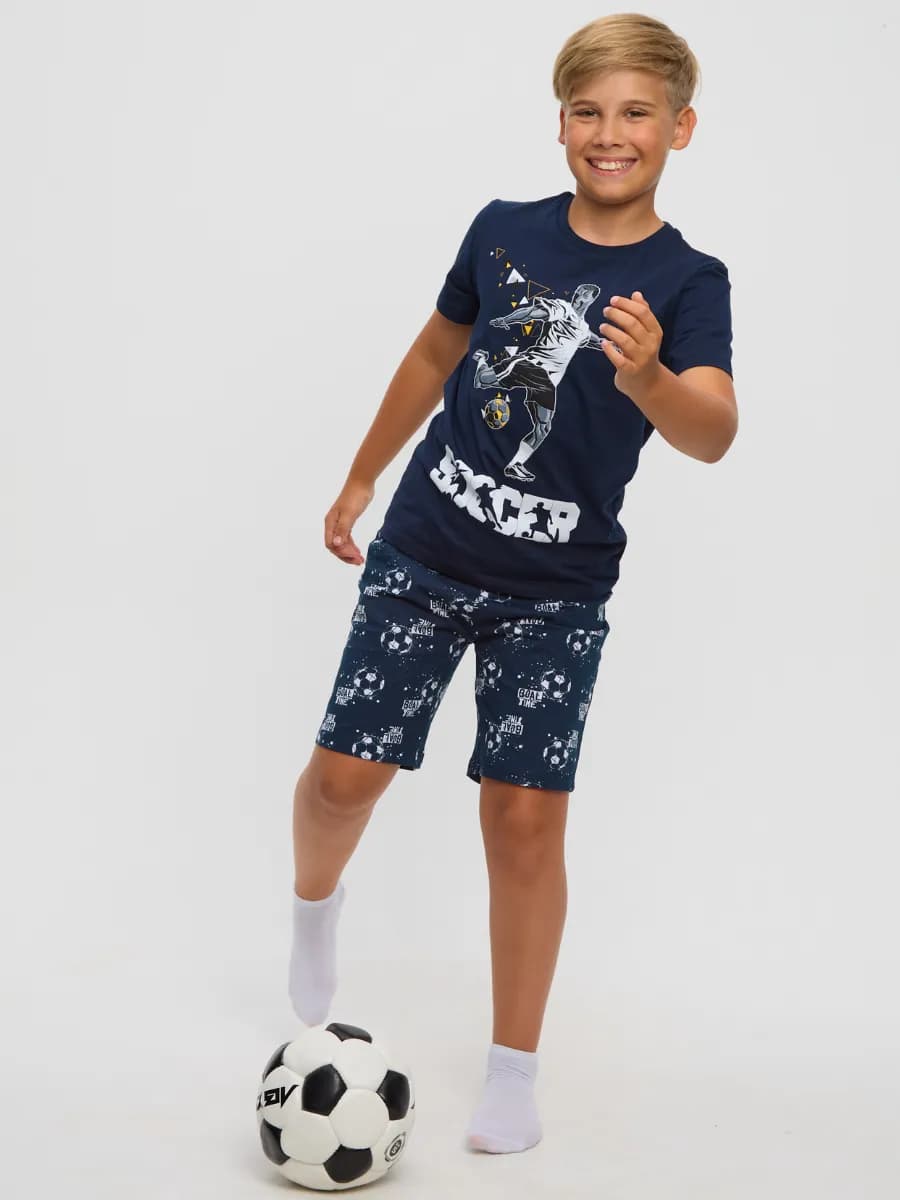 Пижама для подростка с шортами футбол