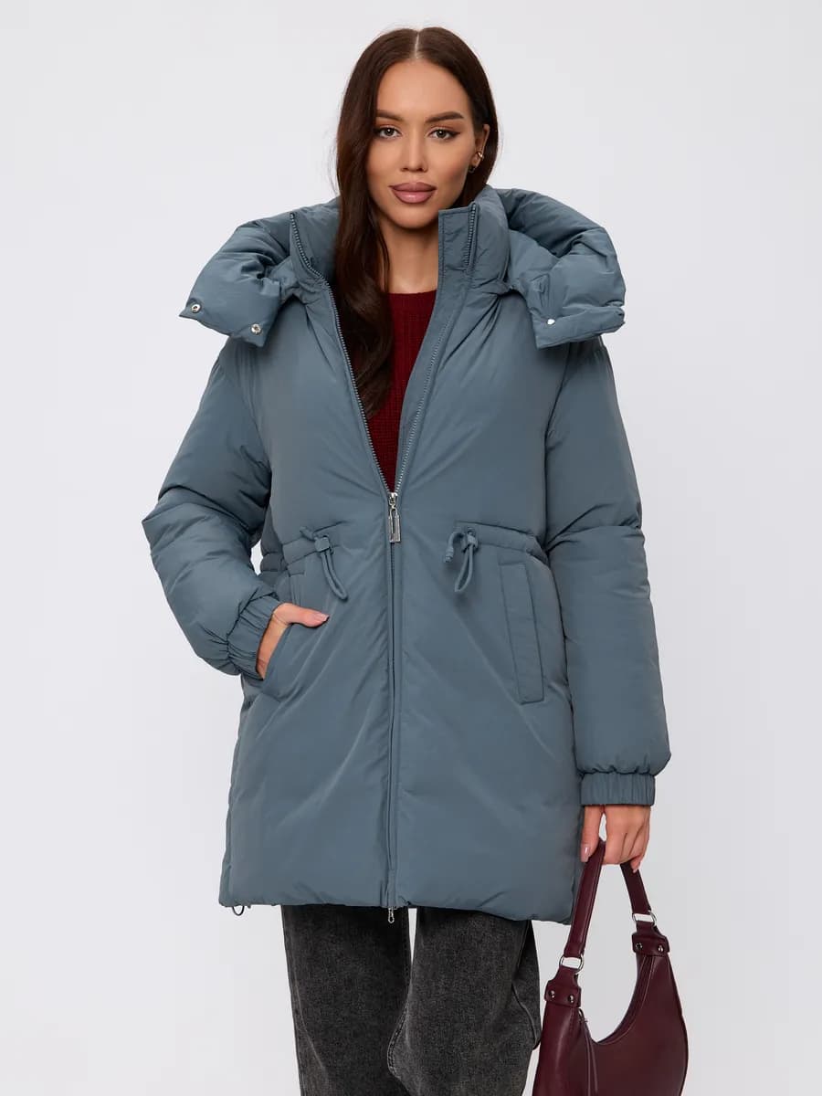 Куртка зимняя удлиненная с капюшоном