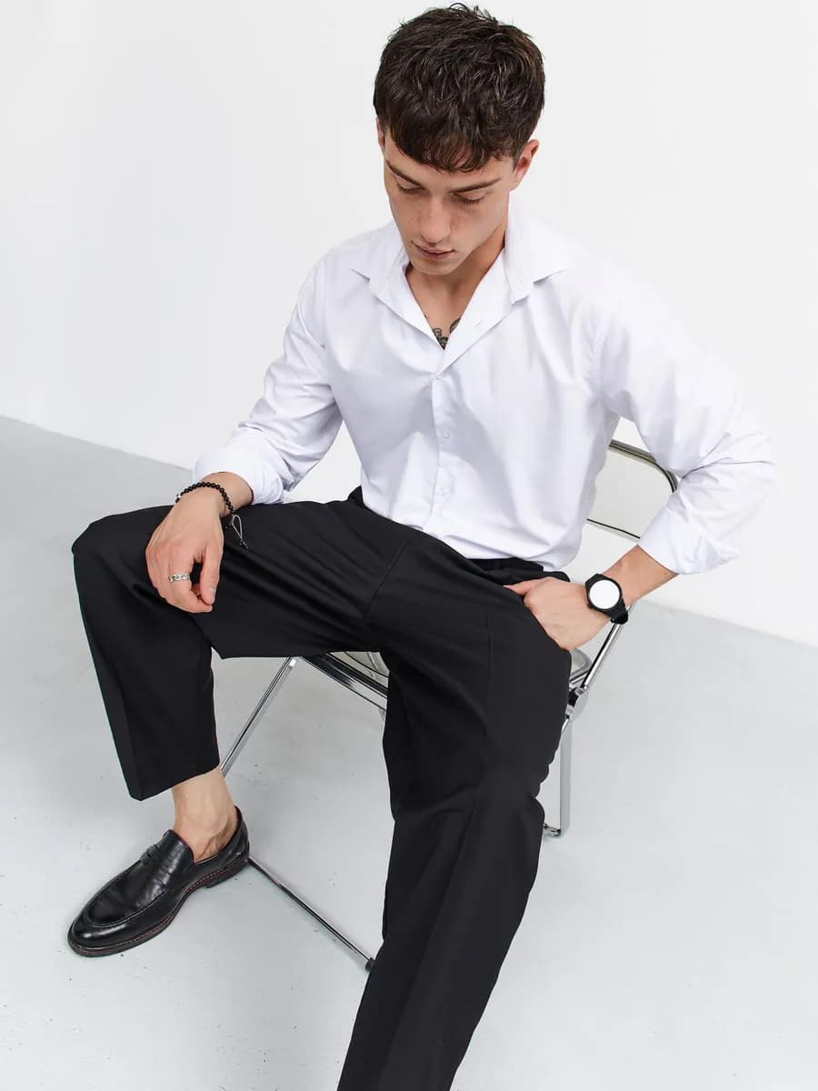 Брюки со стрелками широкие оверсайз