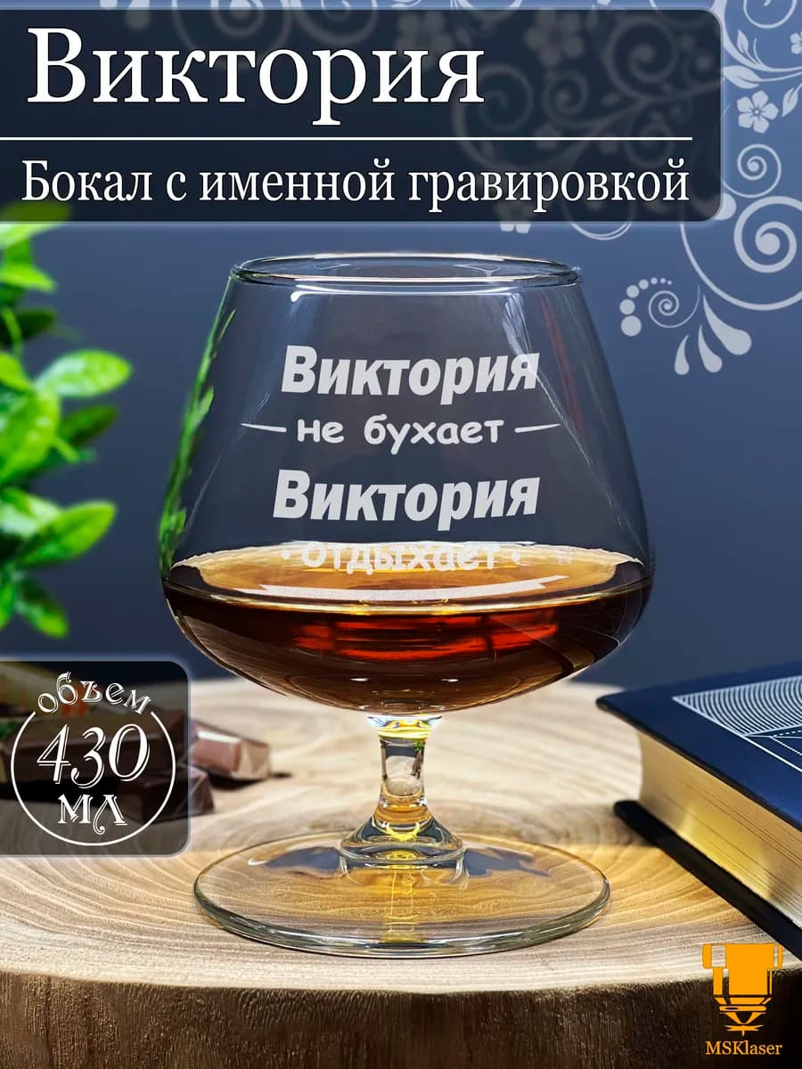 Именной бокал для коньяка Виктория