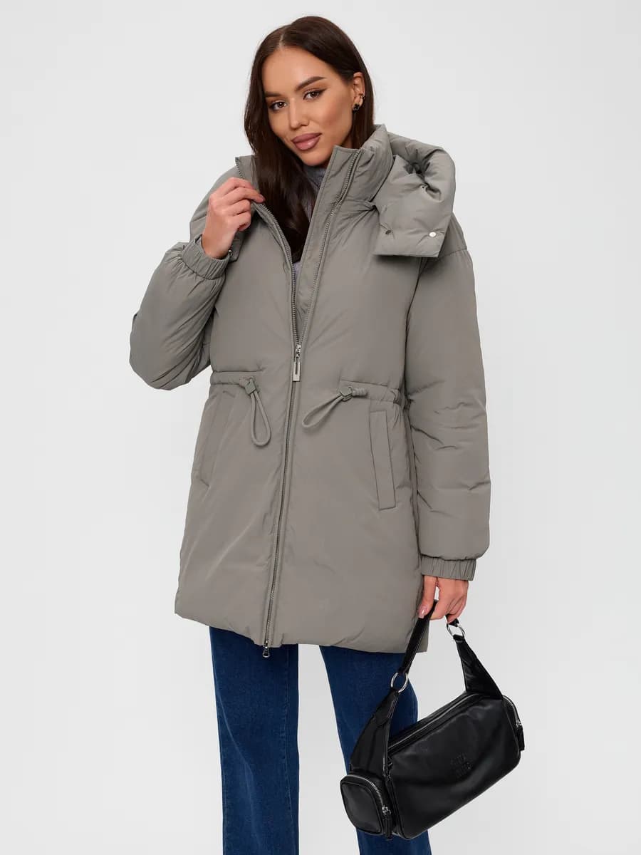 Куртка зимняя удлиненная с капюшоном