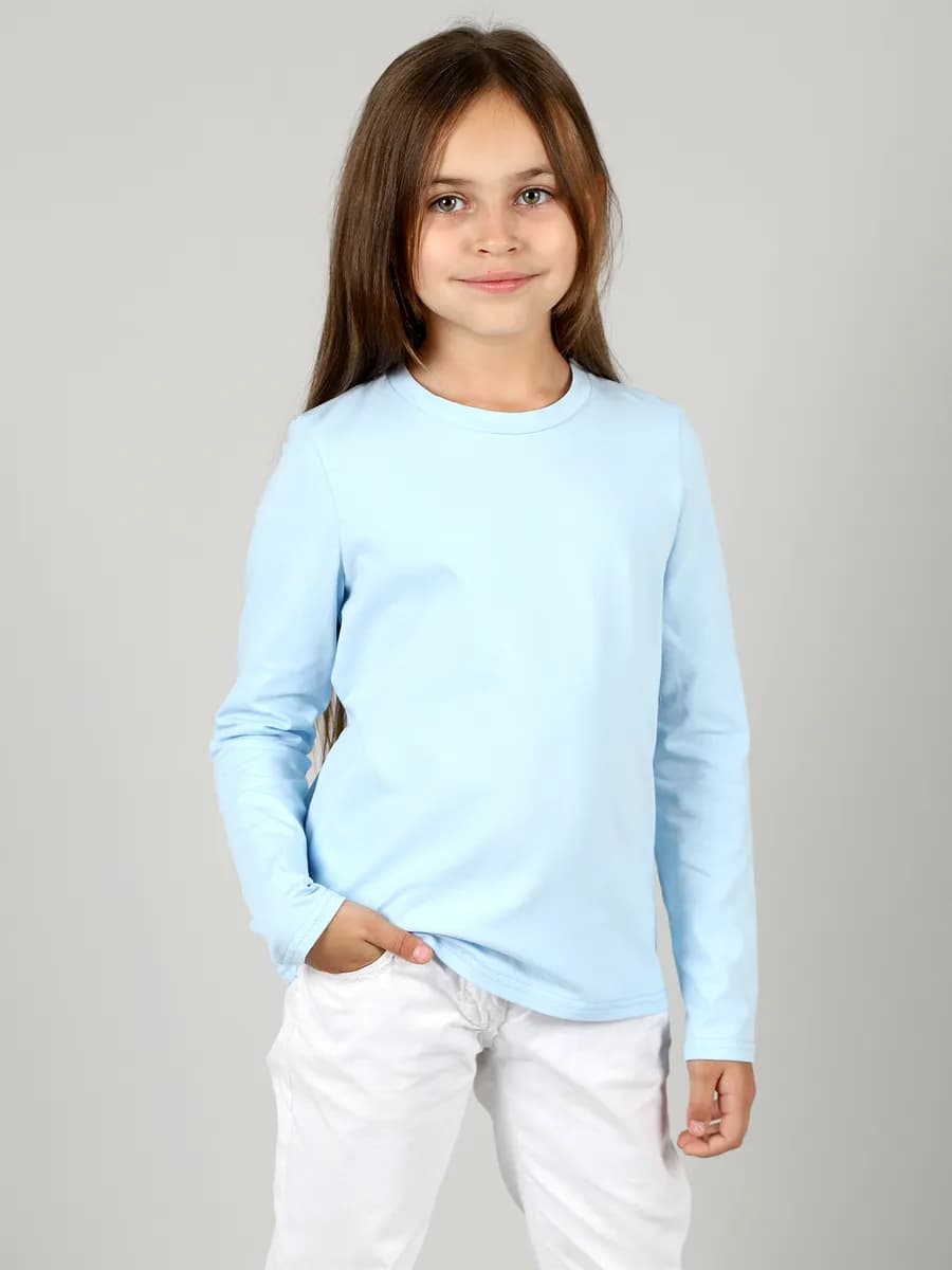 Лонгслив однотонный базовый для школы и садика