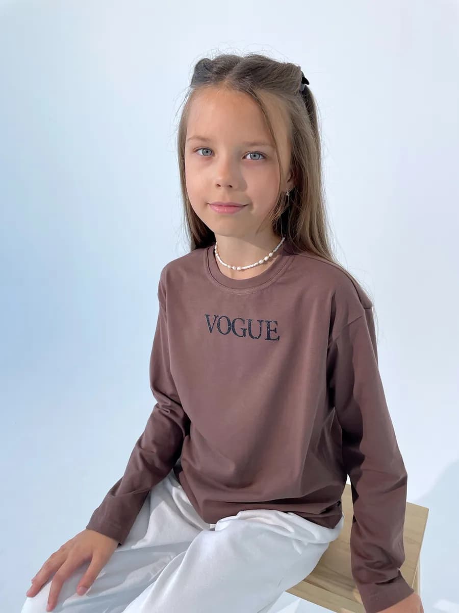 Лонгслив для девочки оверсайз