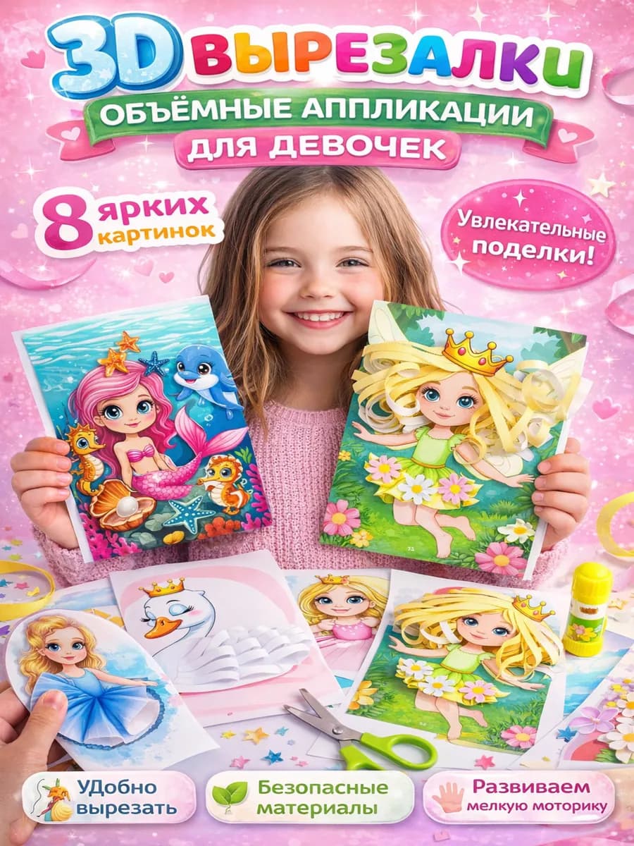 Творческие наборы аппликации для девочек поделки вырезалки
