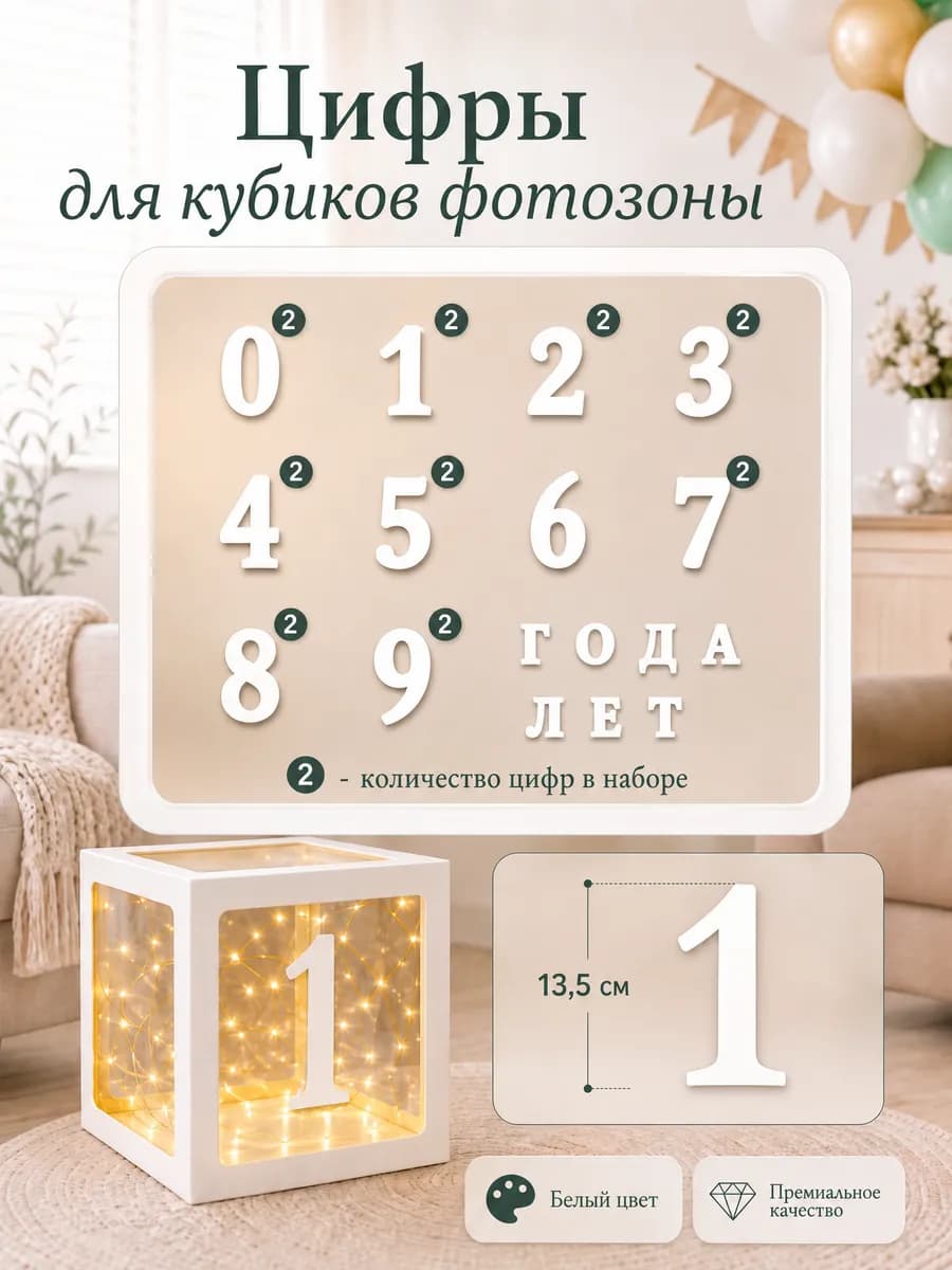 Цифры для кубиков фотозоны