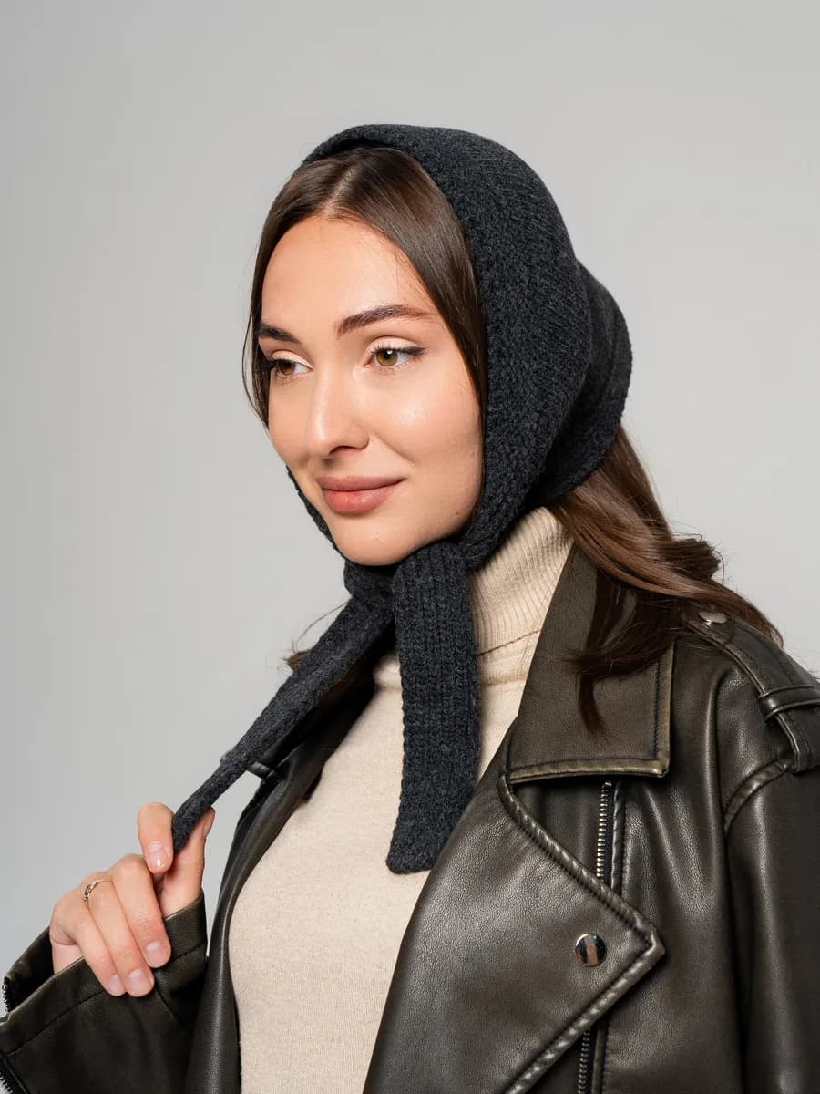 Платок на голову косынка вязаная палантин