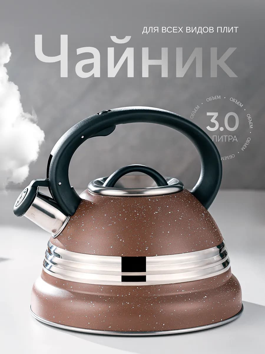 Чайник со свистком для плиты 3 литра