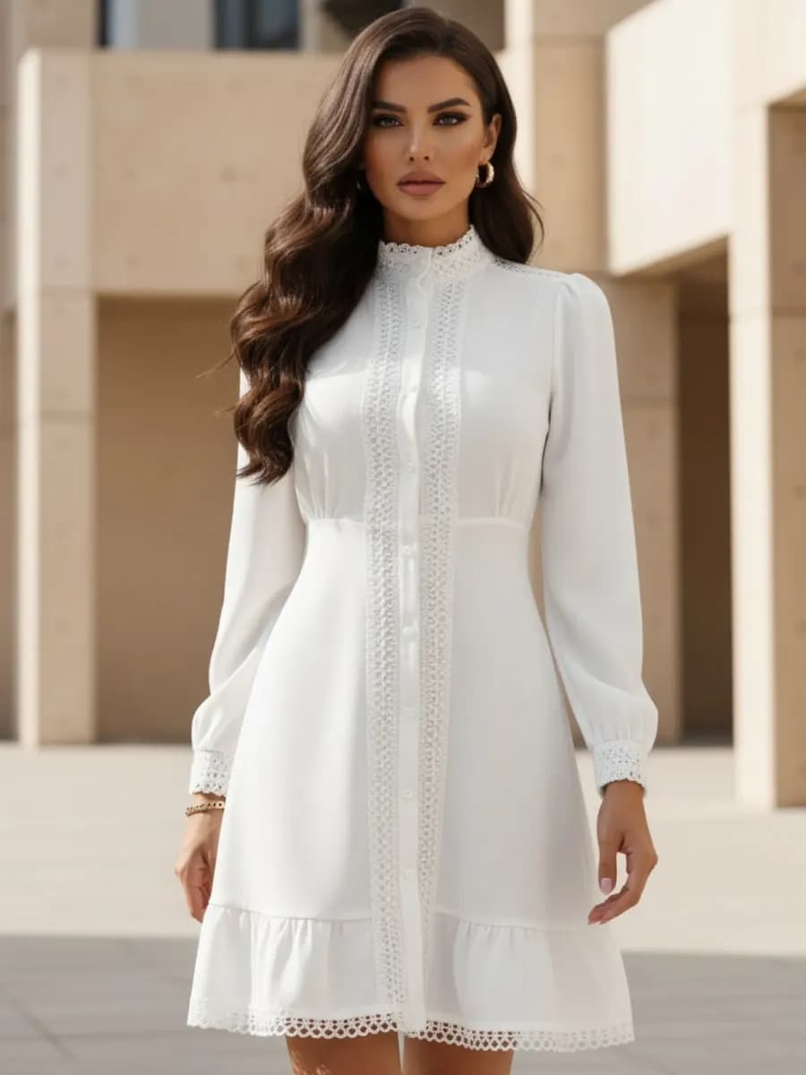 Вечернее платье праздничное с длинным рукавом - фото 1