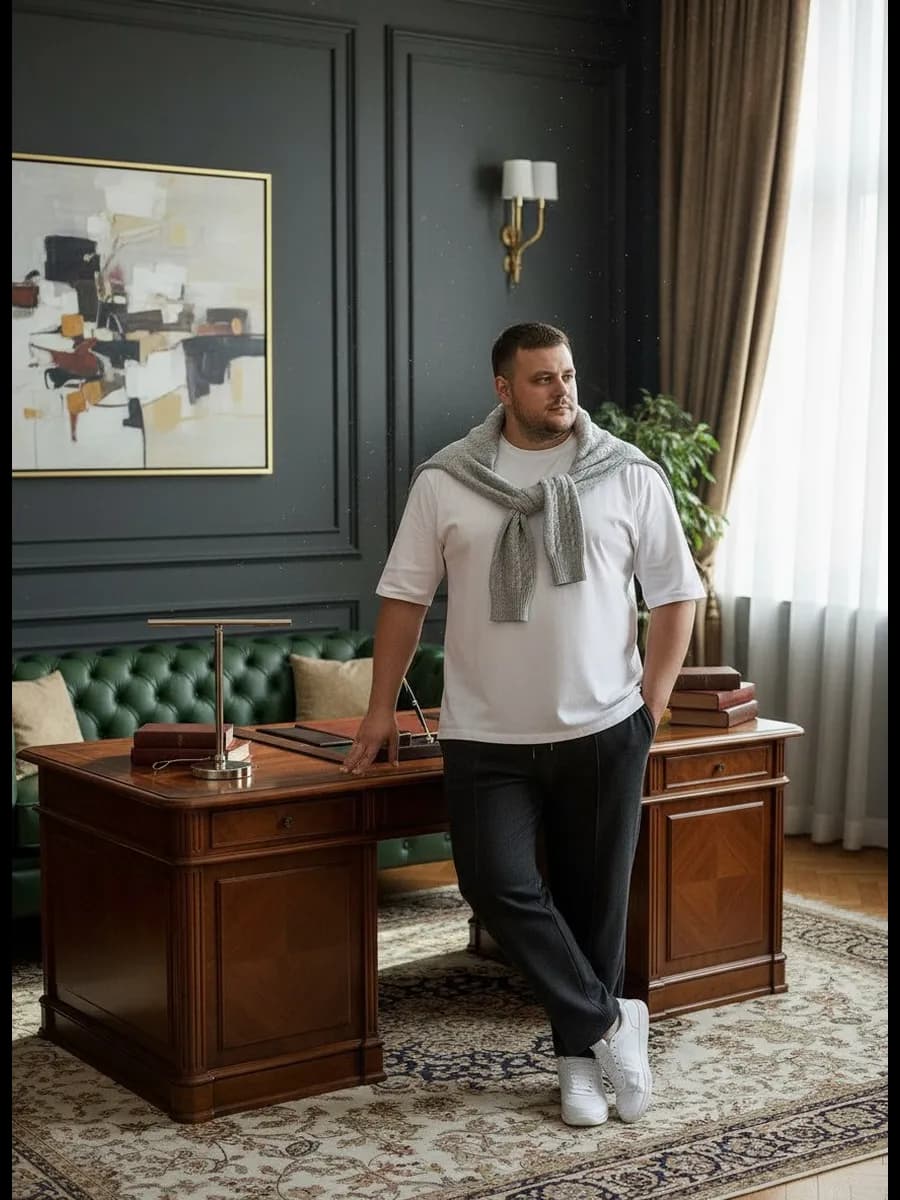 Классические брюки больших размеров на резинке