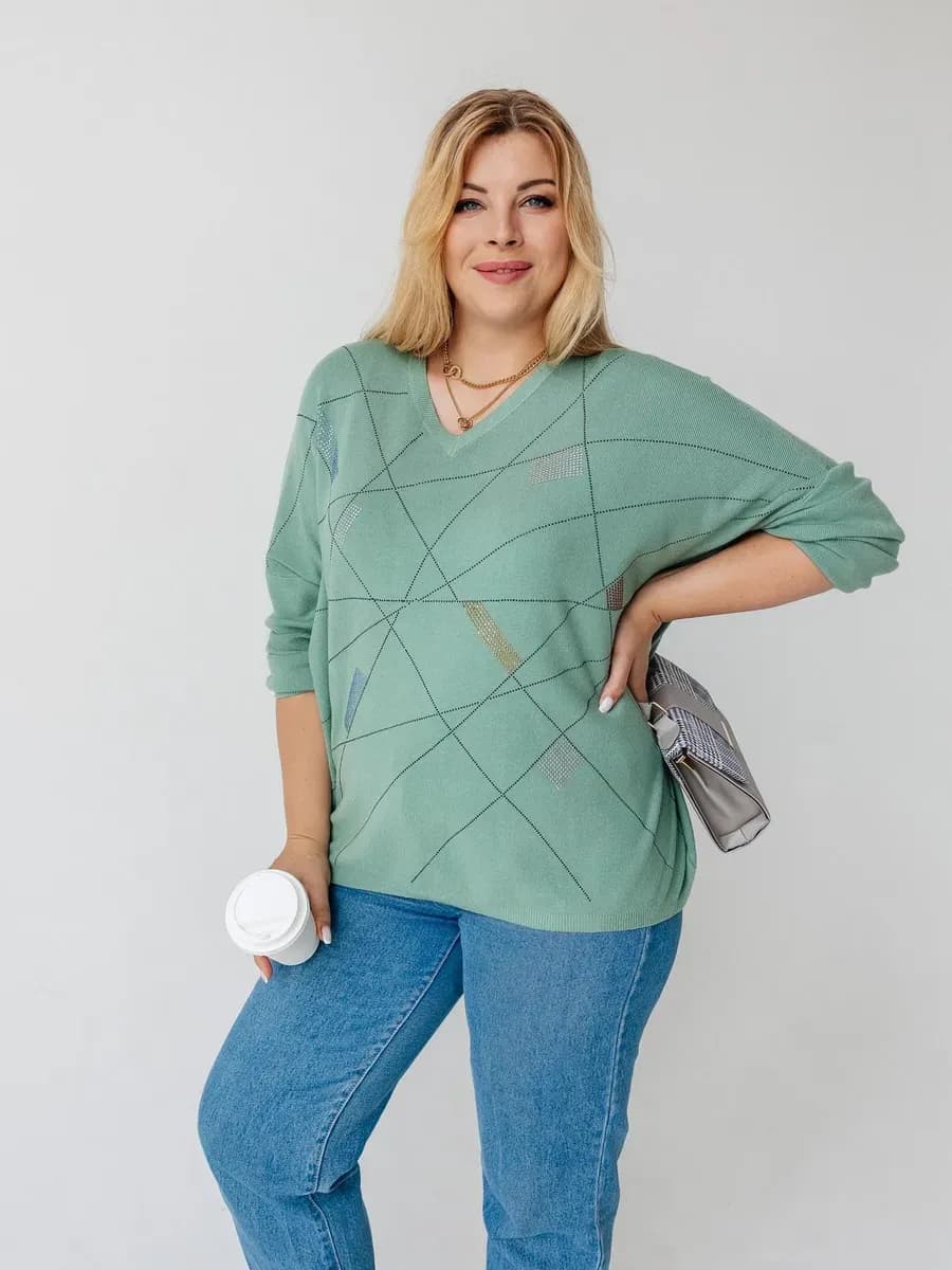 Кофта джемпер больших размеров оверсайз