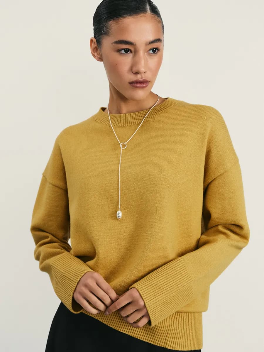 Джемпер оверсайз базовый вязаный повседневный