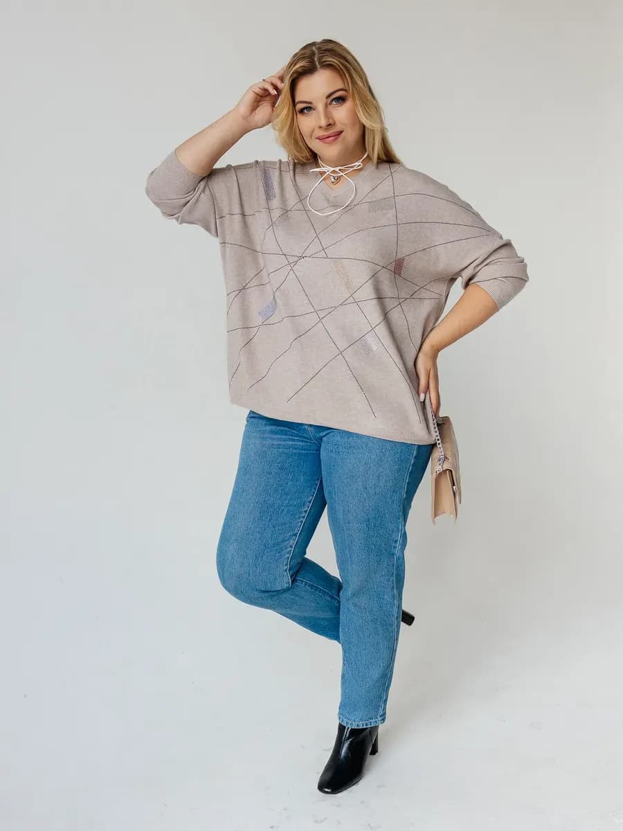 Кофта джемпер больших размеров оверсайз