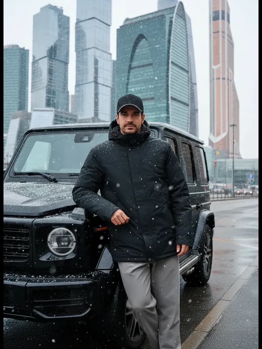 Куртка зимняя короткая с капюшоном пуховик