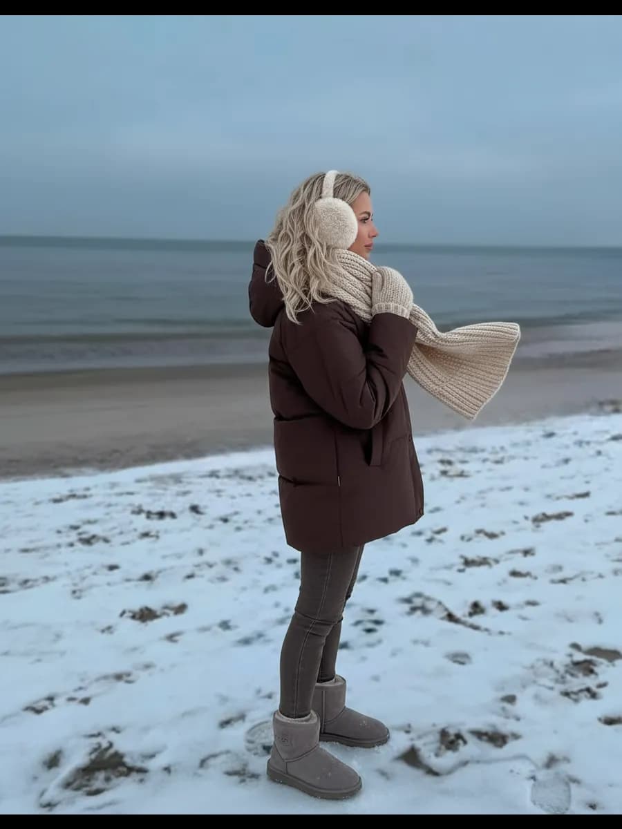 Зимняя куртка длинная с капюшоном