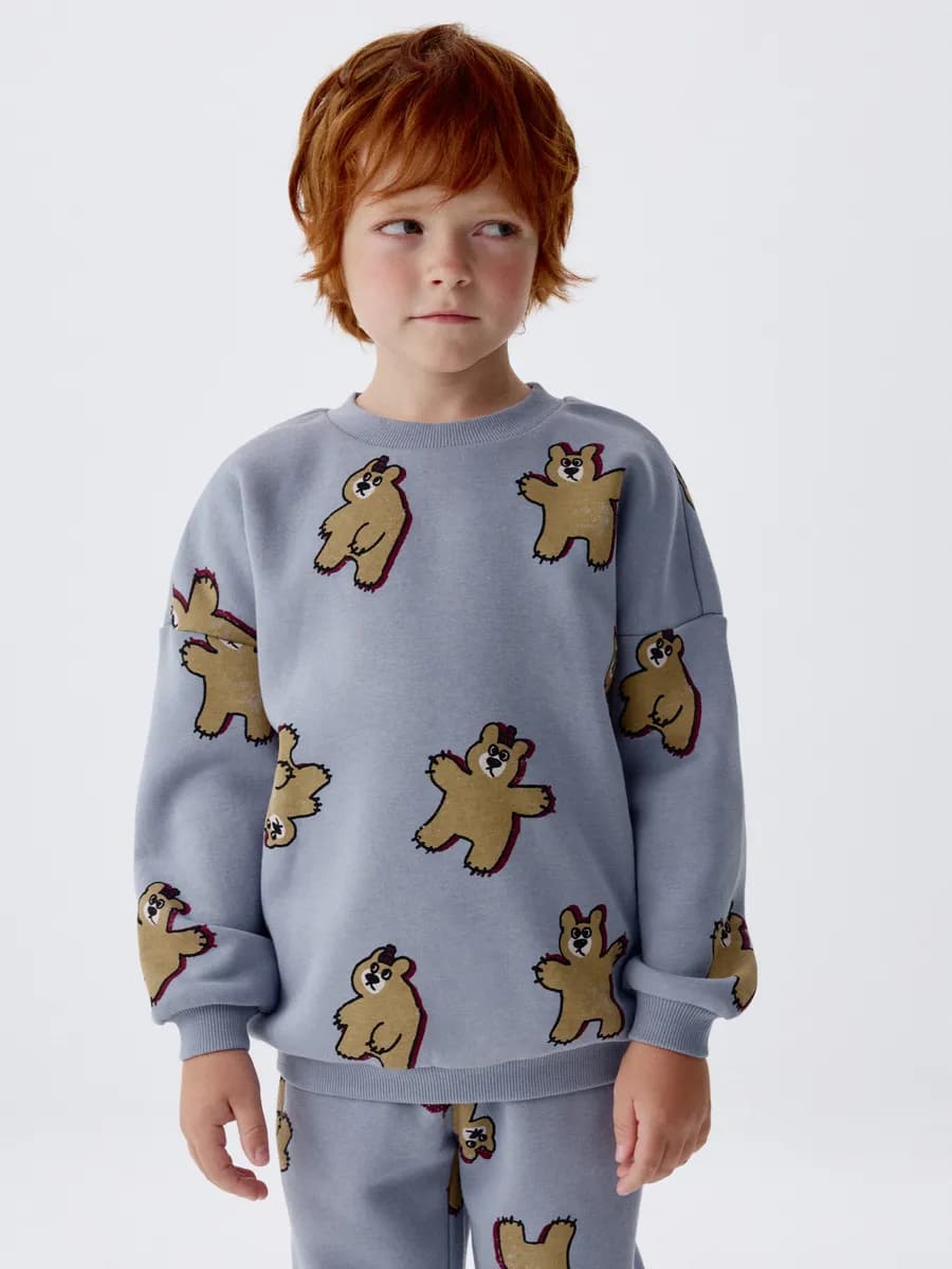 Свитшот оверсайз утепленный с принтом