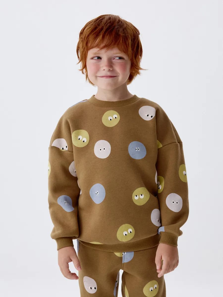 Свитшот оверсайз утепленный с принтом