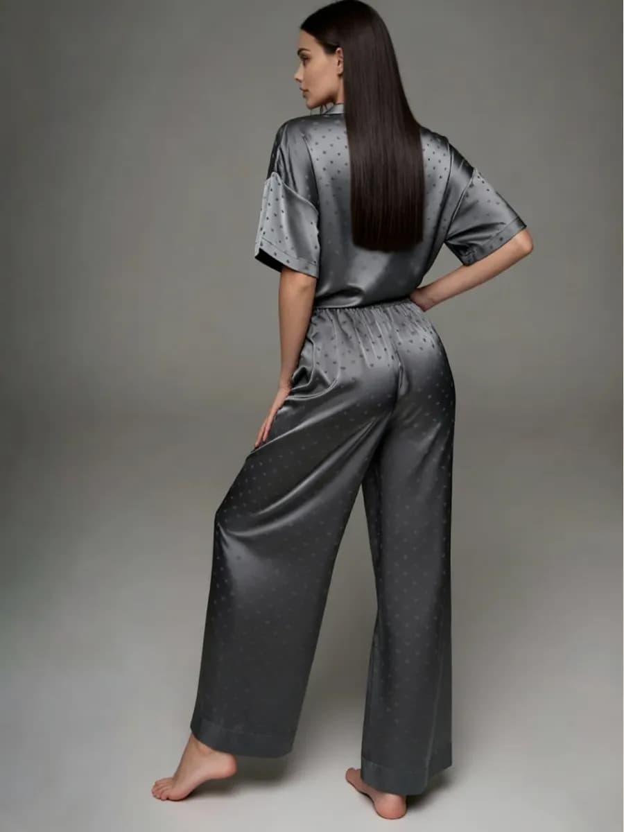 Пижама со штанами шелковая